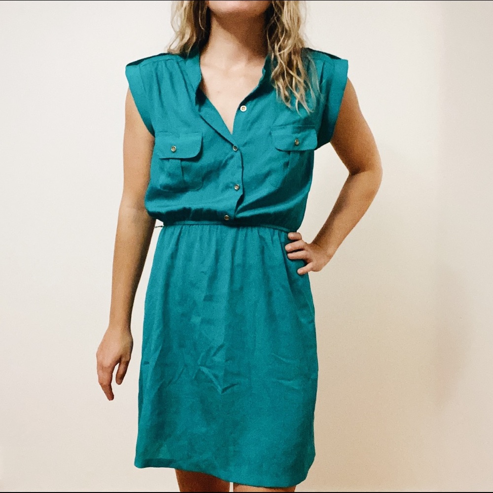 Teal / Turquoise shirt dress